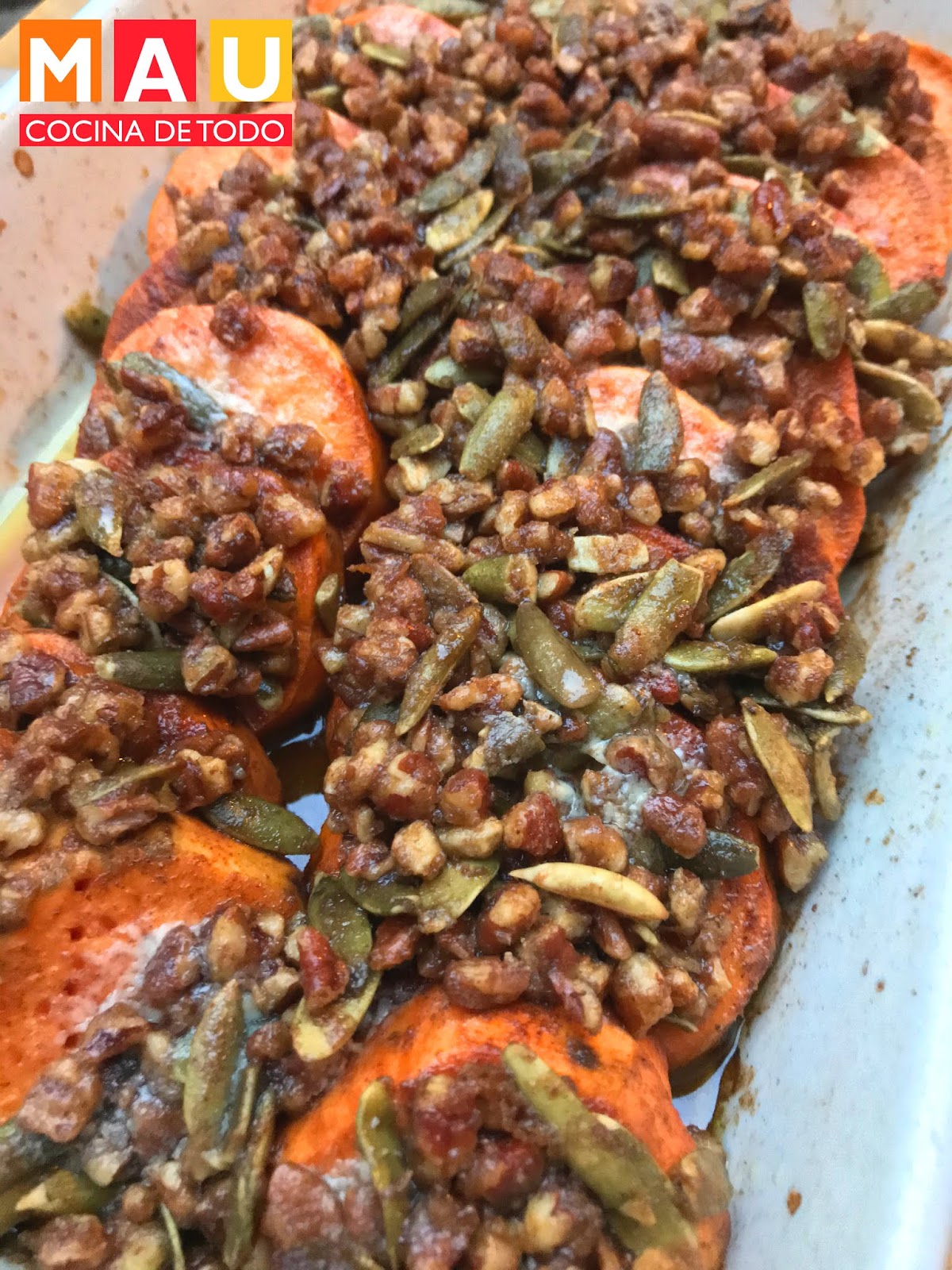 Camote al Horno con Cubierta de Nuez