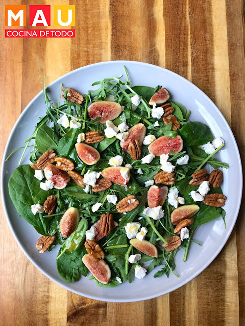 Ensalada de Espinacas con Higos y Queso de Cabra